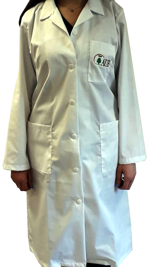 AUB LAB COATS WITH EMBROIDED LOGO MALE LARGE