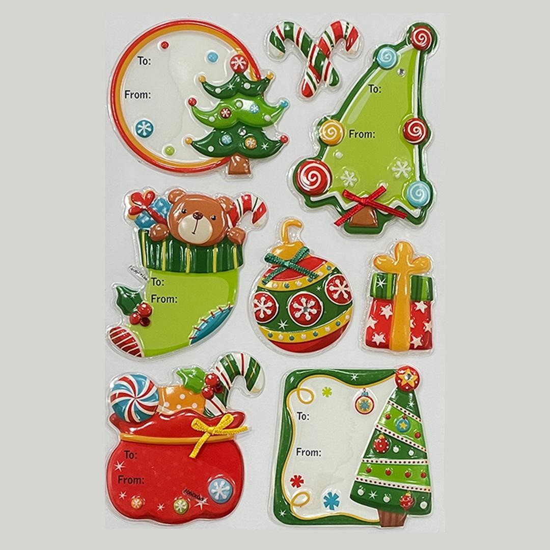 CHRISTMAS GIFT TAG STICKERS DESIGN 2