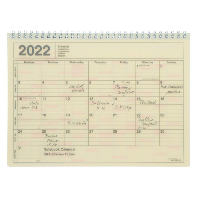 2022 Notebook Calendar M / Ivory
