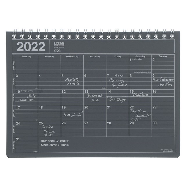 2022 Notebook Calendar S / Black