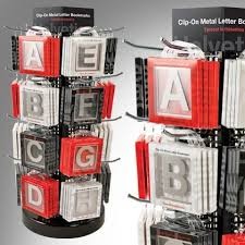 Helvetica Clip-On Metal Letter Bookmark - U