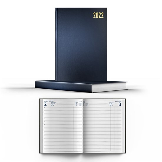 2022 Desk Daily Diary Hard Cover 70G L/O Lines A4