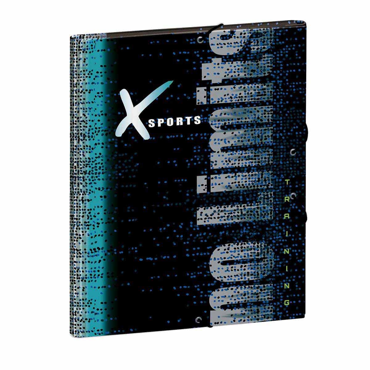 XSPORTS HARD COVER FOLIO WITH ELASTIC 26X33.5X3CM