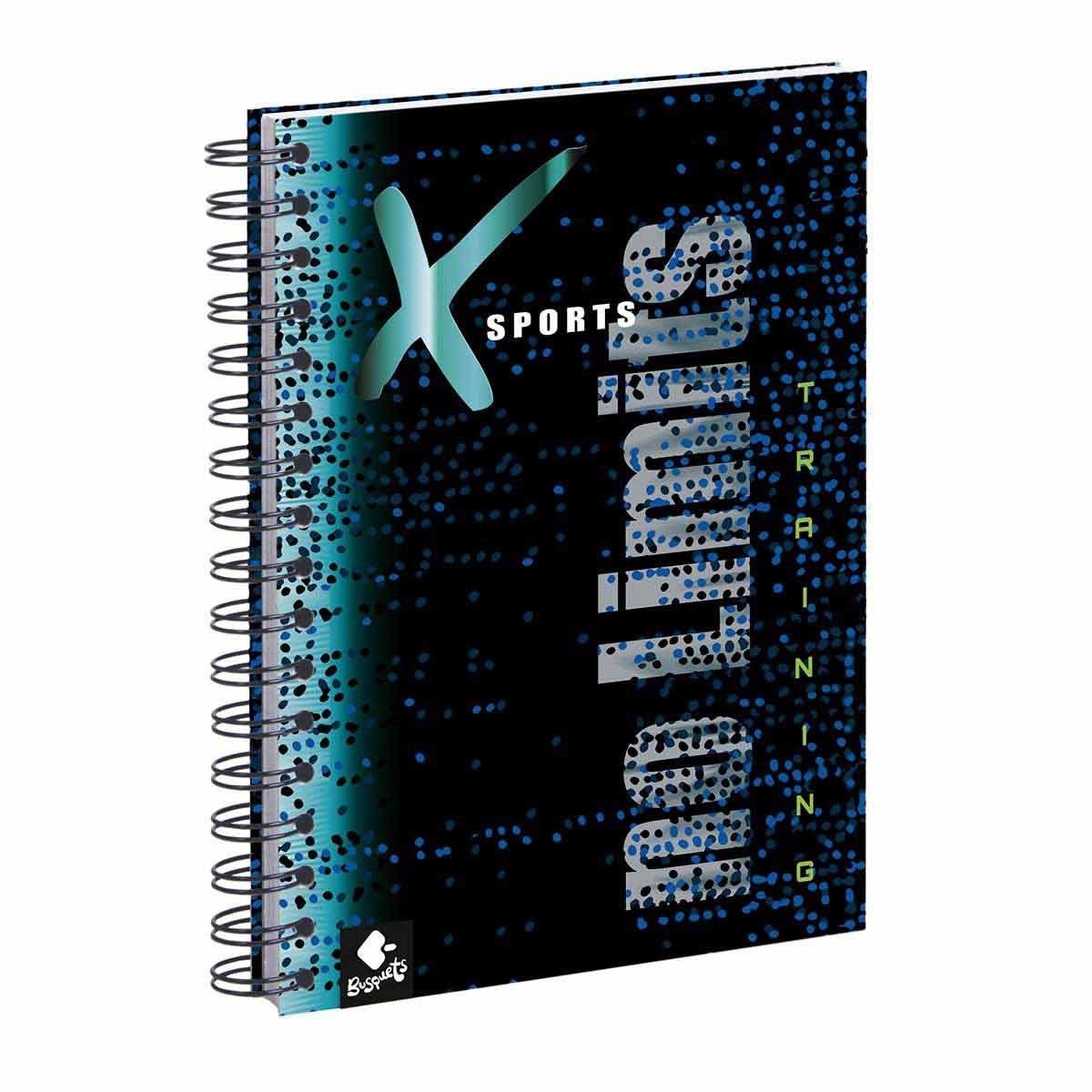 XSPORTS NOTE BOOK WIRO GRIDDED SMALL SQUARES 16X22CM 120 SHEETS