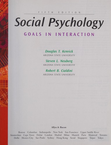 Social Psychology: Goals In Interaction (5Th Edition)
