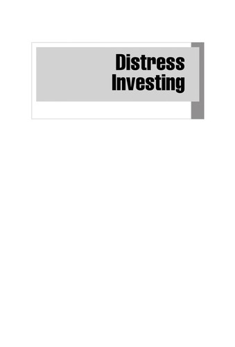Distress Investing: Principles And Technique (Wiley Finance)