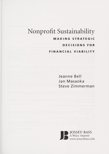 Nonprofit Sustainability: Making Strategic Decisions For Financial Viability
