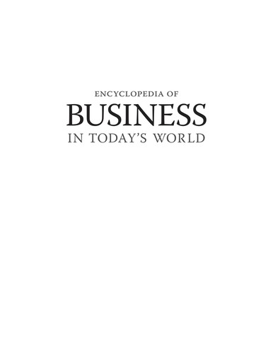 Encyclopedia Of Business In Today’s World