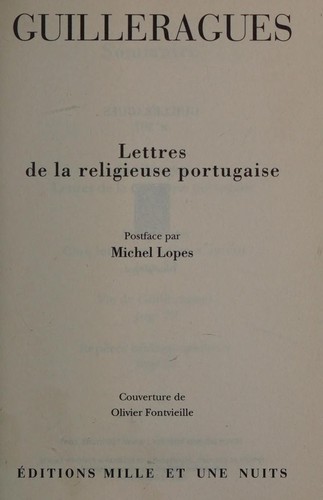 Lettres De La Religieuse Portugaise